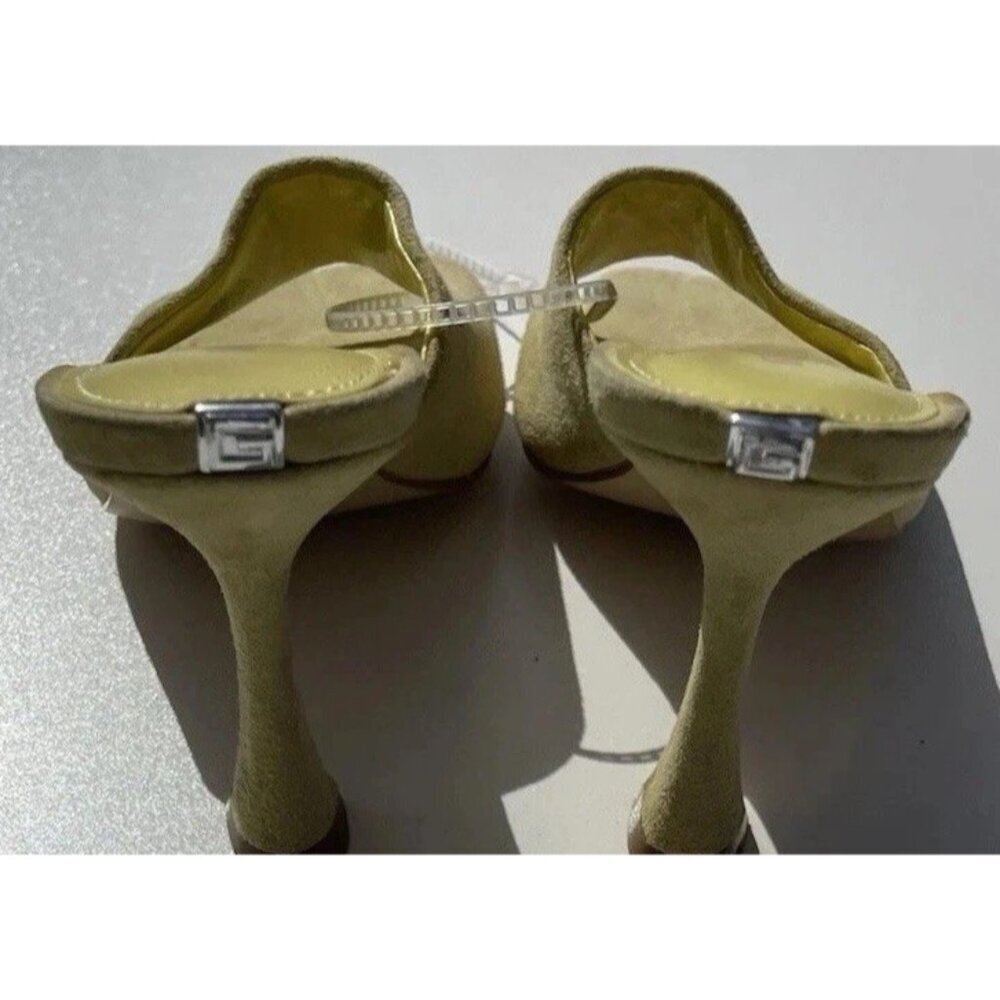 GUESS Yellow Padded Hambree 1191221 Square Toe Leather Heels Women’s Sz 6 - Picture 10 of 16